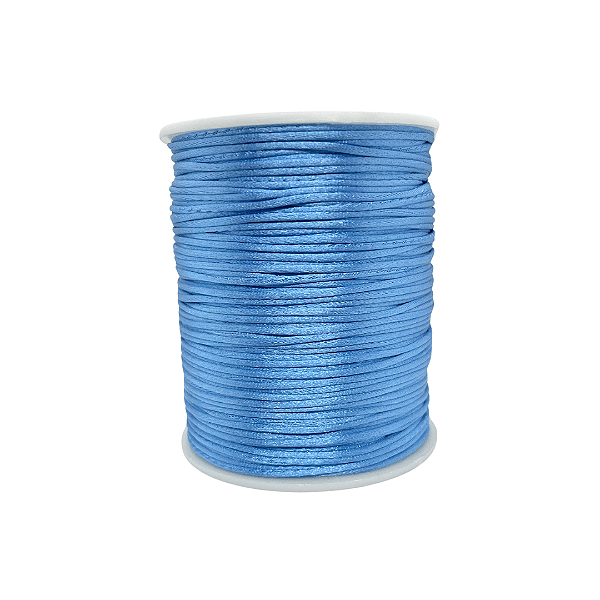 Fio de Seda | Rabo de Rato | Cordão de Cetim 1mm | 5 Metros | Cor: Azul Céu