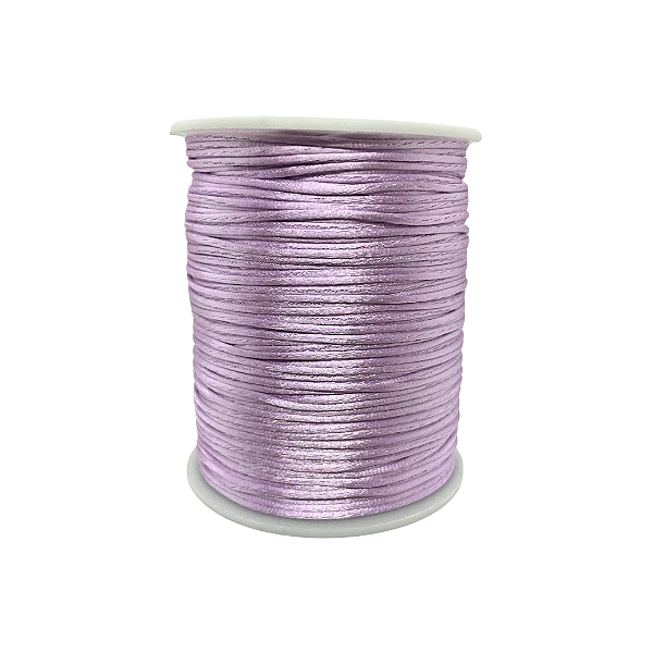 Fio de Seda | Rabo de Rato | Cordão de Cetim 1mm | 5 Metros | Cor: Lilás Bebê