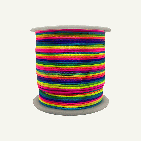 Fio de Seda | Rabo de Rato | Cordão de Cetim 1mm | 5 Metros | Cor: Multicolorido