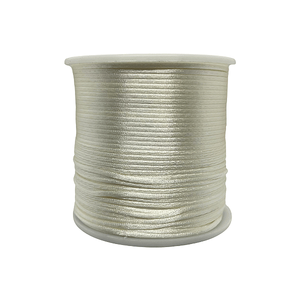 Fio de Seda | Rabo de Rato | Cordão de Cetim 1mm | 5 Metros | Cor: Off White