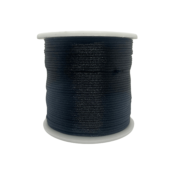 Fio de Seda | Rabo de Rato | Cordão de Cetim 1mm | 5 Metros | Cor: Preto