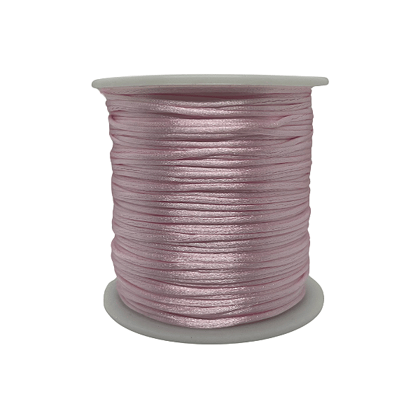 Fio de Seda | Rabo de Rato | Cordão de Cetim 1mm | 5 Metros | Cor: Rosa Bebê