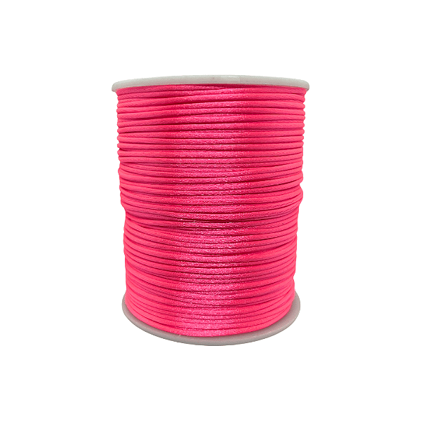 Fio de Seda | Rabo de Rato | Cordão de Cetim 1mm | 5 Metros | Cor: Rosa Cítrico