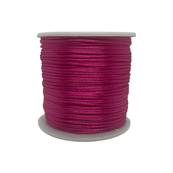 Fio de Seda | Rabo de Rato | Cordão de Cetim 1mm | 5 Metros | Cor: Rosa Escuro