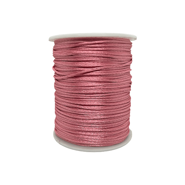 Fio de Seda | Rabo de Rato | Cordão de Cetim 1mm | 5 Metros | Cor: Rose
