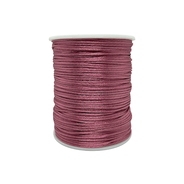Fio de Seda | Rabo de Rato | Cordão de Cetim 1mm | 5 Metros | Cor: Rose Escuro
