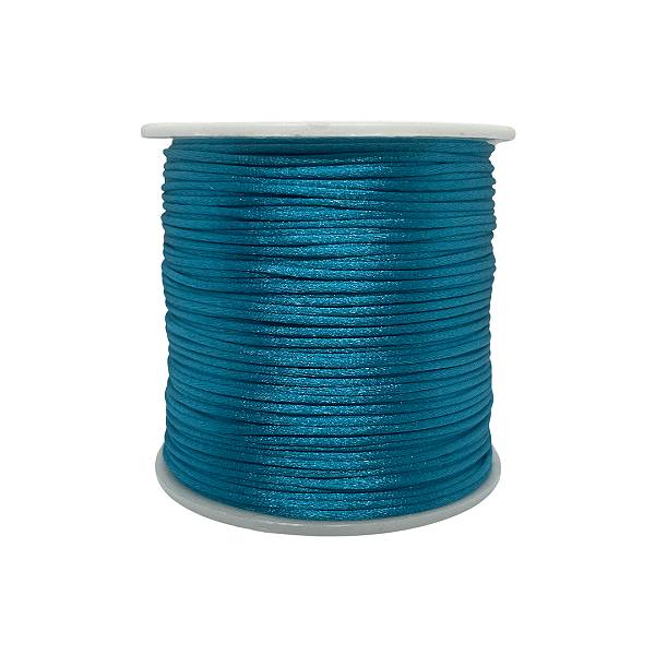Fio de Seda | Rabo de Rato | Cordão de Cetim 1mm | 5 Metros | Cor: Turquesa Escuro