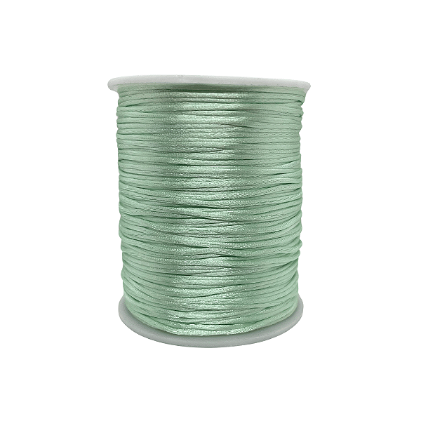 Fio de Seda | Rabo de Rato | Cordão de Cetim 1mm | 5 Metros | Cor: Verde Bebê
