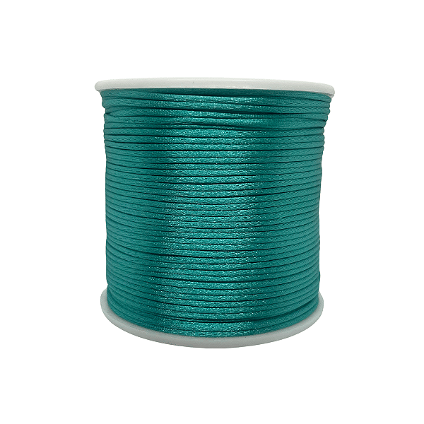 Fio de Seda | Rabo de Rato | Cordão de Cetim 1mm | 5 Metros | Cor: Verde Esmeralda