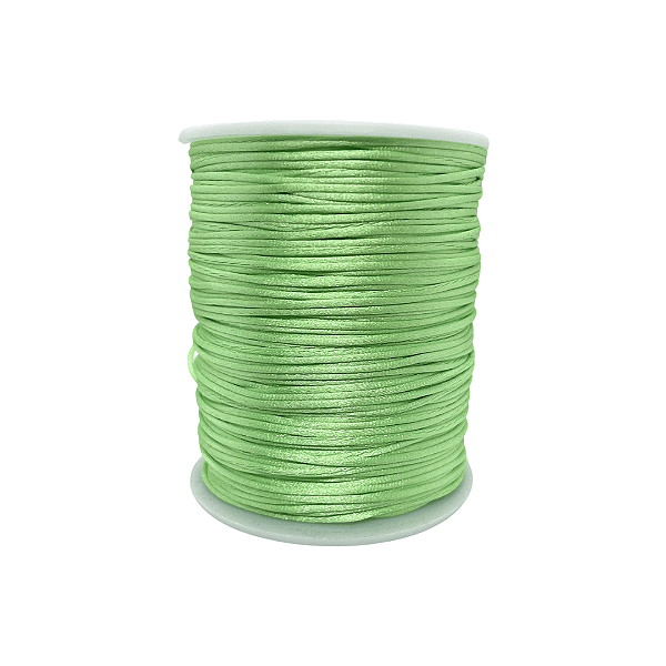 Fio de Seda | Rabo de Rato | Cordão de Cetim 1mm | 5 Metros | Cor: Verde Menta