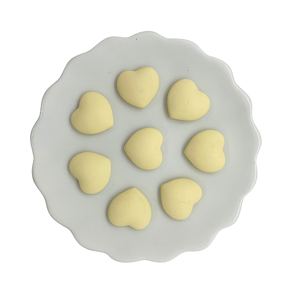 Aplique de Resina Corações Marfim 20mm x 20mm | 5 Unidades