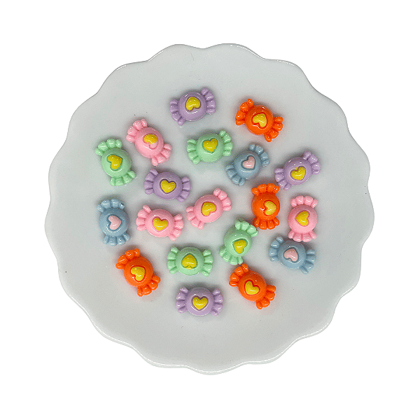 Aplique de Resina Bombom Sortidos 10mm x 15mm | 5 Unidades