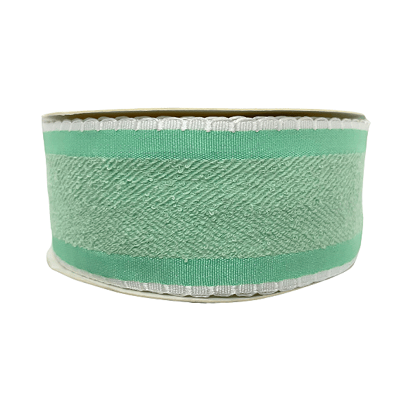 Fita Atoalhada Com Borda Trabalhada Babadinho 38mm | Metro | Cor: Verde