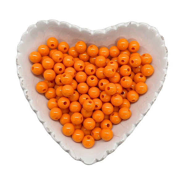 Miçanga Bola Lisa Leitosa Passante 8mm 25g | Cor: Laranja