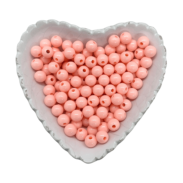 Miçanga Bola Lisa Leitosa Passante 8mm 25g | Cor: Rose