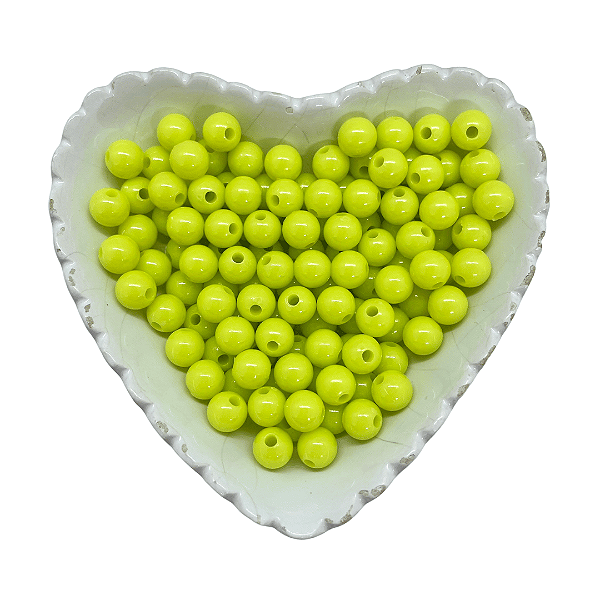 Miçanga Bola Lisa Leitosa Passante 8mm 25g | Cor: Verde Maçã