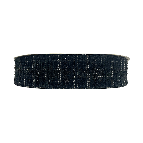 Fita Trabalhada Tweed 38mm | Metro | Cor: Preto