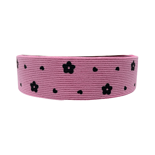 Fita Cotele Com Flor 38mm | Metro | Cor: Pink