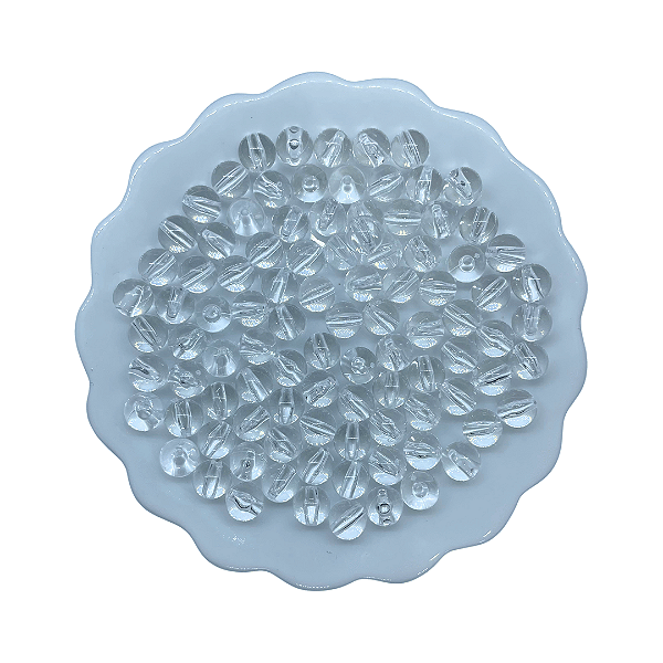 Miçanga Bolinha 8mm Cristalizada Transparente 25g