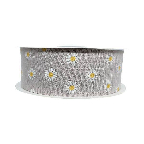 Fita Com Flor Margarida 38mm | Metro | Cor: Bege