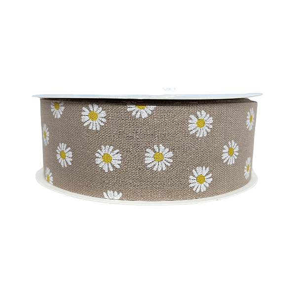 Fita Com Flor Margarida 38mm | Metro | Cor: Cappuccino