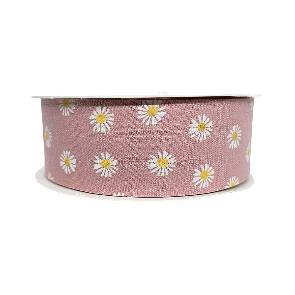 Fita Com Flor Margarida 38mm | Metro | Cor: Goiaba