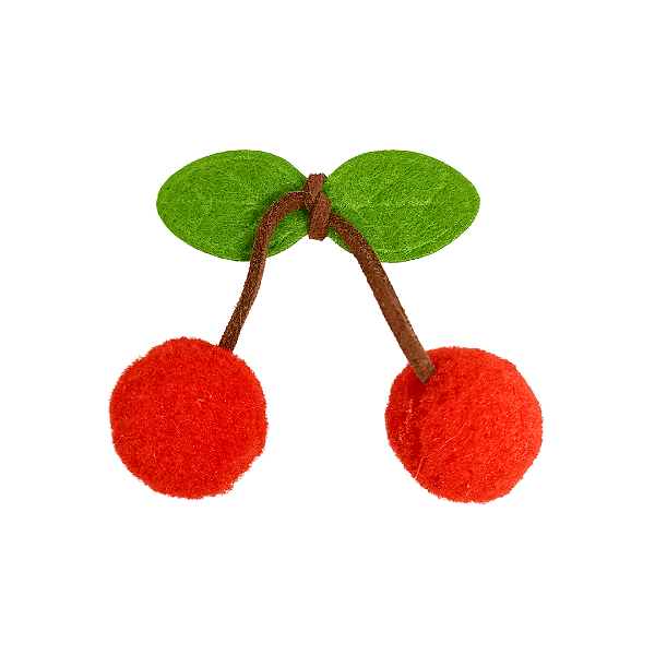 Aplique Cereja Com Pompom Poliéster