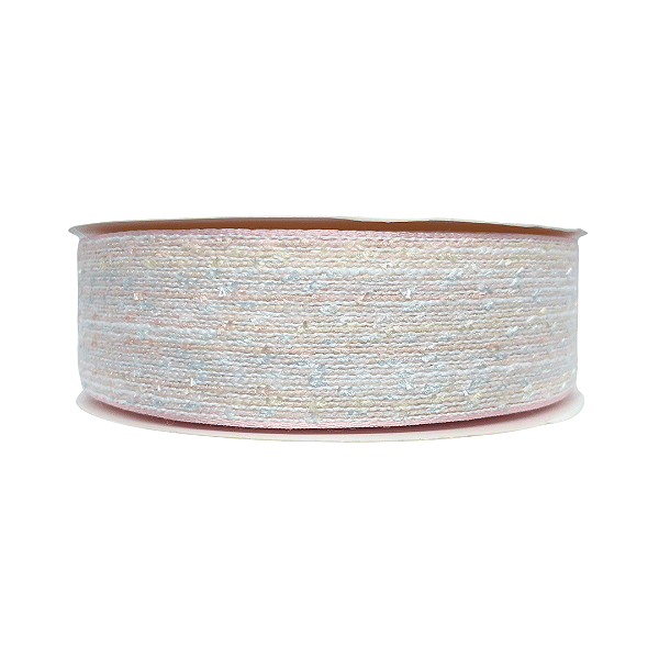 Fita Decorativa De Juta 38mm | Metro | Cor: Rosa Claro