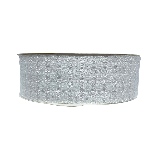 Fita Pied De Poule 38mm | Metro | Cor: Branco