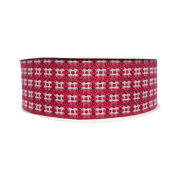 Fita Pied De Poule 38mm | Metro | Cor: Vermelho