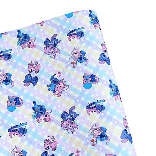 Lonita Estampada 39,5cm x 26cm Personagem Stitch e Angel