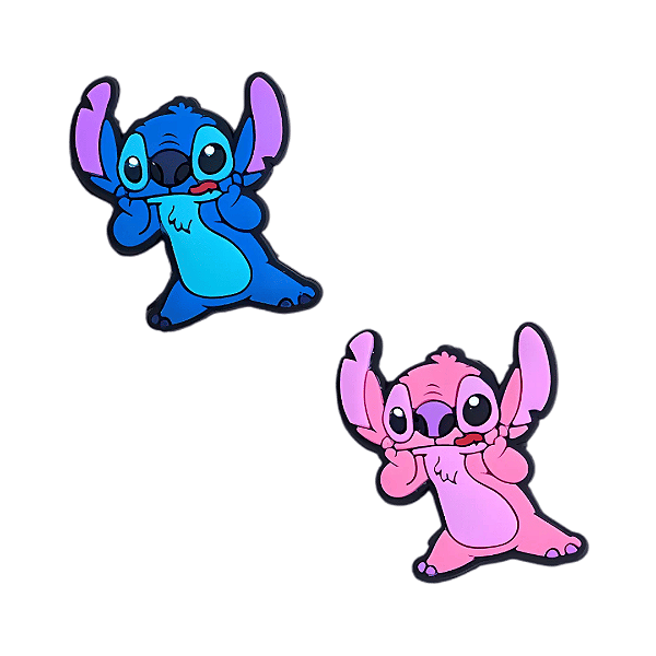 Aplique Emborrachado Personagem Stitch e Angel 3
