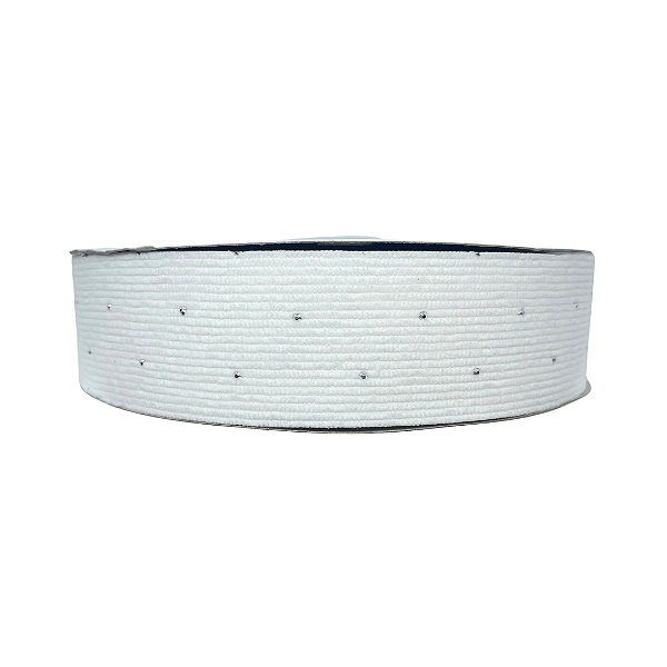 Fita Cotelê Com Strass 38mm | Metro Cor: Branco