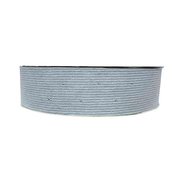 Fita Cotelê Com Strass 38mm | Metro Cor: Cinza