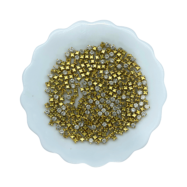 Strass de Costura Dourado | 50 Unidades