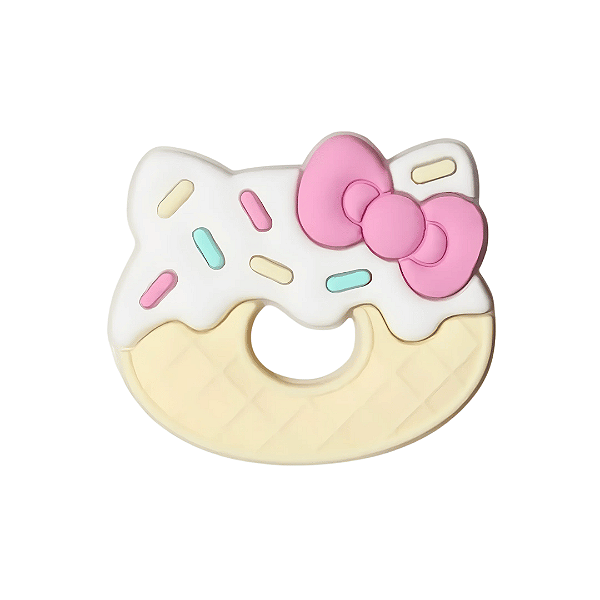 Aplique Emborrachado Doce Rosquinha Gatinha Com Confete