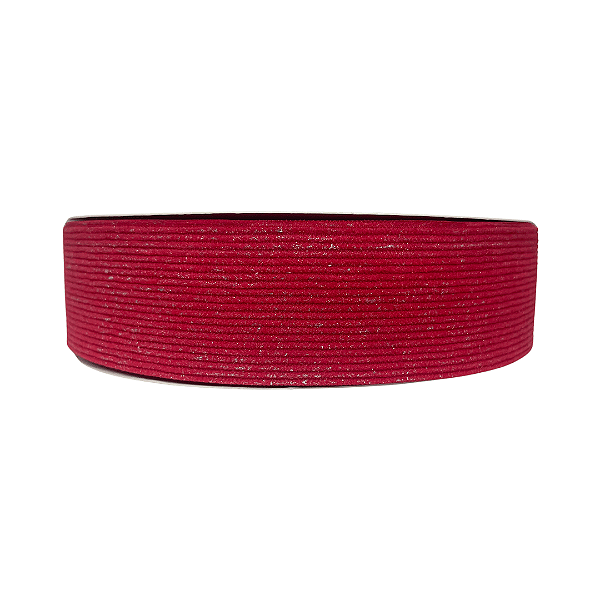 Fita Cotelê de Luxo Forrada Com Brilho 38mm | Metro | Cor: Vermelho
