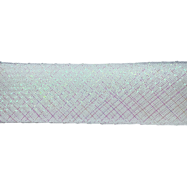 Fita Crinol Com Lurex 45mm | Metro | Cor: Branco