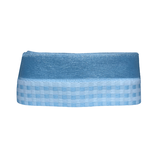 Fita Quadriculada Com Organza 38mm | Metro | Cor: Azul