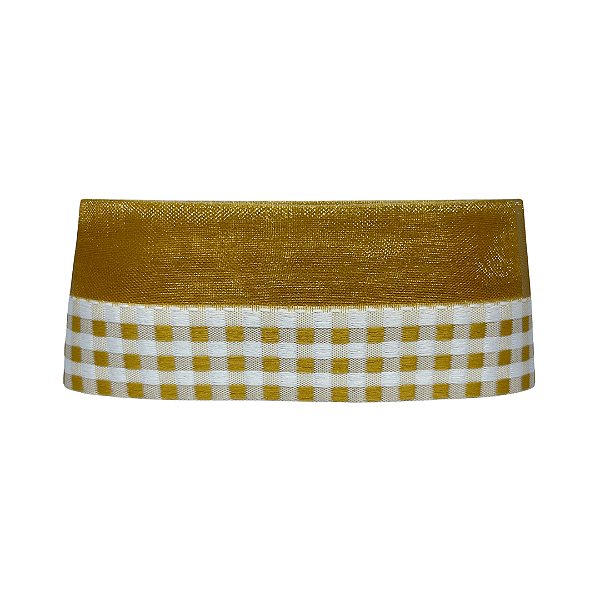 Fita Quadriculada Com Organza 38mm | Metro | Cor: Dijon