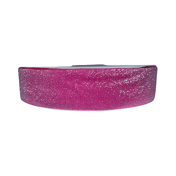 Fita Metalizada Esponjada Glitter 38mm | Metro | Cor: Pink