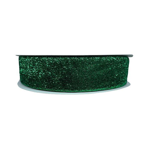 Fita Metalizada Esponjada Glitter 38mm | Metro | Cor: Verde