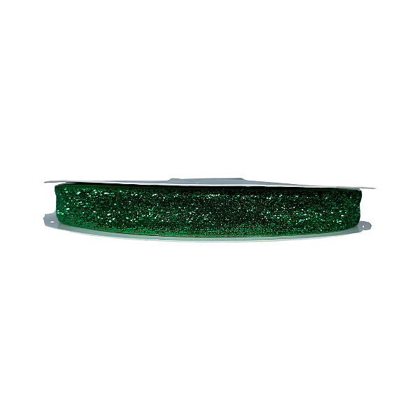 Fita Metalizada Esponjada Glitter 20mm | Metro | Cor: Verde