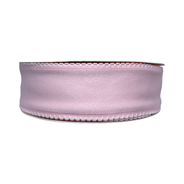 Fita Com Borda Fantástica Dupla Face 38mm | Metro | Cor: Rosa Bebê