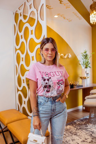 T-SHIRT  DOGS - ROSA BEBÊ
