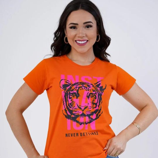 T-SHIRT TIGRE INSTIGATION - LARANJA