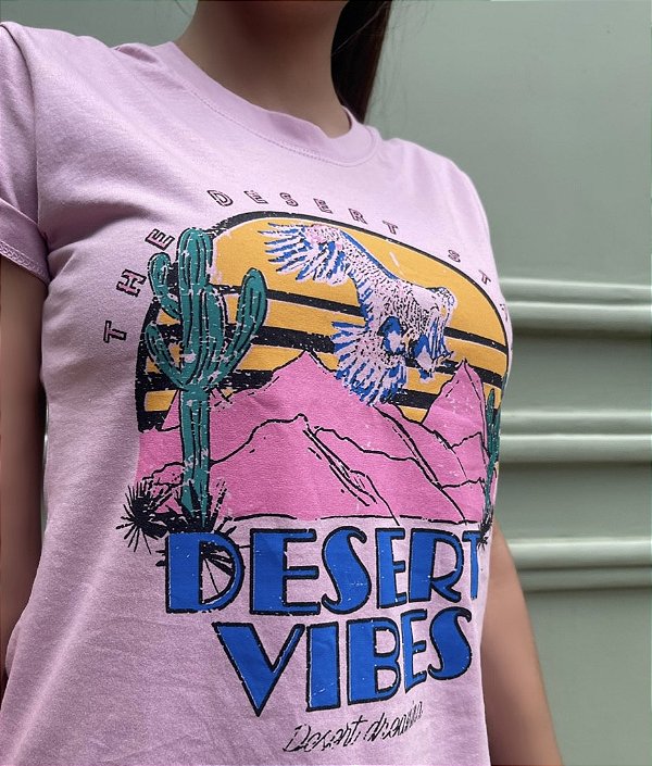 T-SHIRT  DESERT VIBES - ROSA