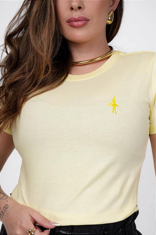 T-SHIRT LISA -  AMARELO PASTEL