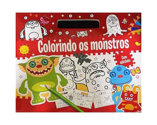 Prancheta Com Adesivos - Colorindo Os Monstros