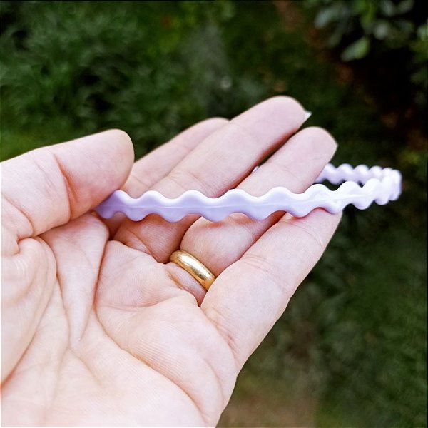 Tiara Curva Leitosa 5MM em Plástico - Branco